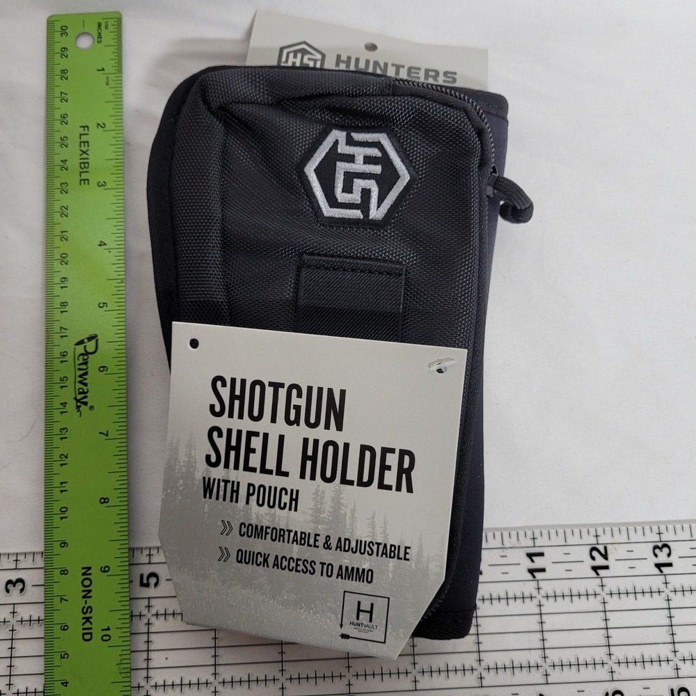 Hunters Specialties Shotgun Shell Holder with Pouch Black HS-01621-HV